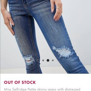 miss selfridge petite skinny jeans
